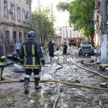 Zniszczenia w Odessie po ataku Rosji