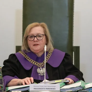 Małgorzata Manowska jest I prezes Sądu Najwyższego i przewodniczącą Trybunału Stanu