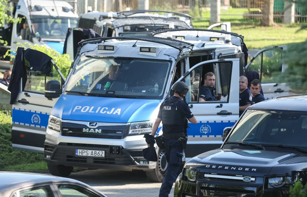 Policja podczas obławy na Tadeusza Dudę