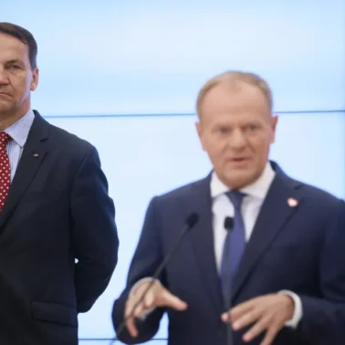 Premier Donald Tusk i Radosław Sikorski